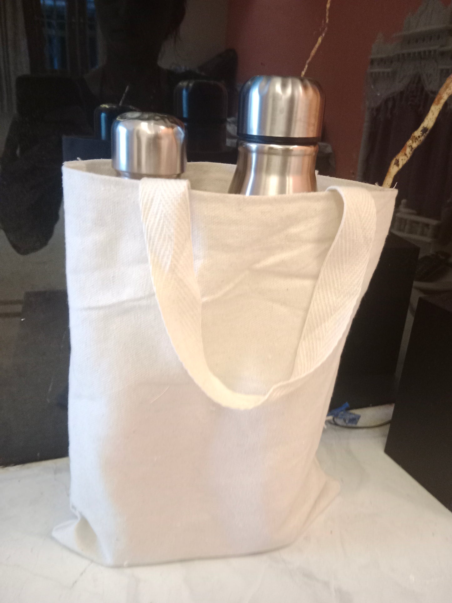 Cotton Cloth Bag For Vegetable Bag , Grocery With Long Handle